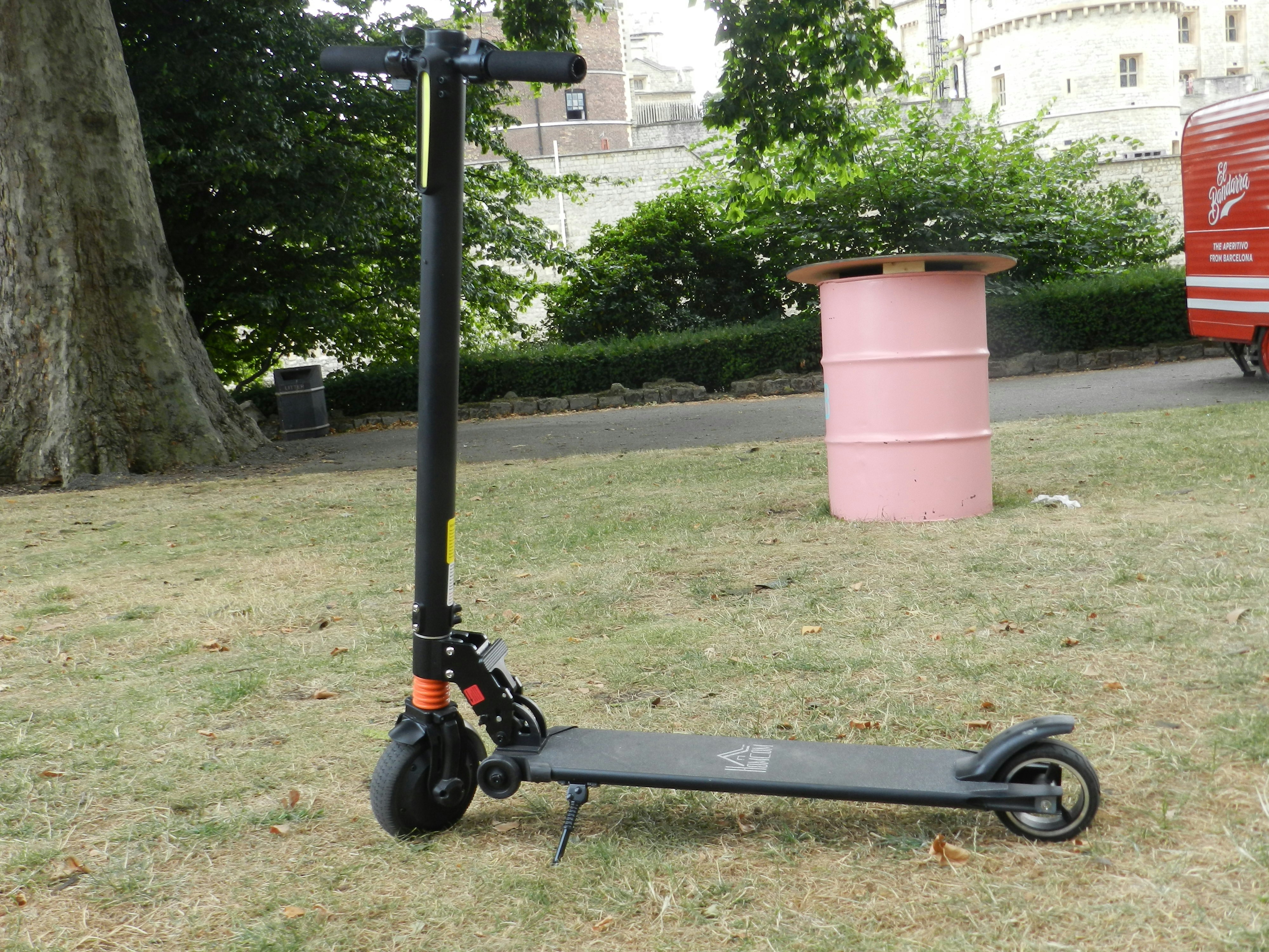 Black and silver scooter