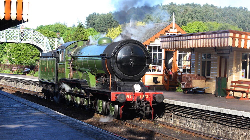 a train on the railway tracks