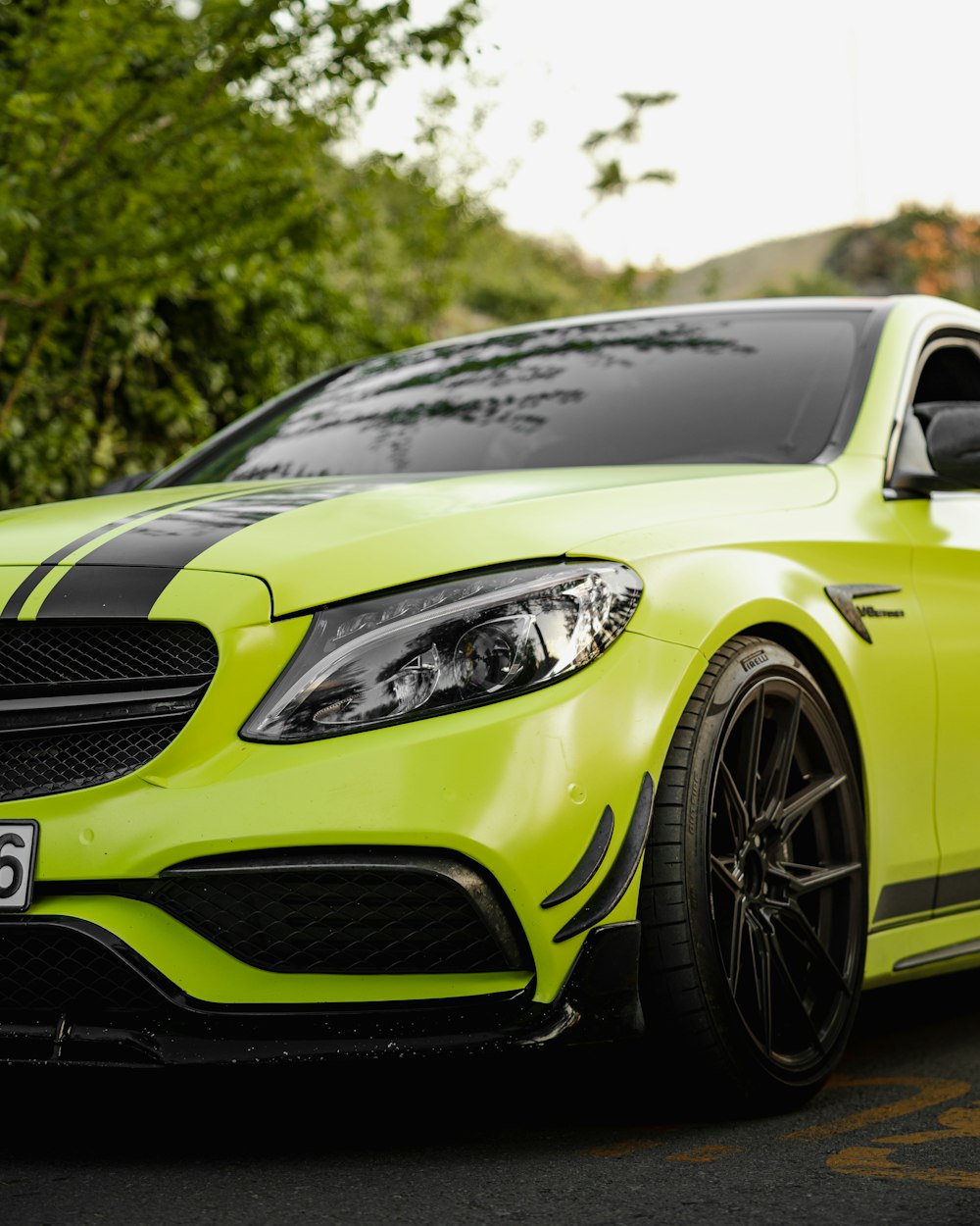 a green sports car