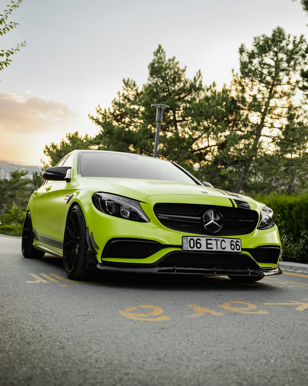 a green sports car