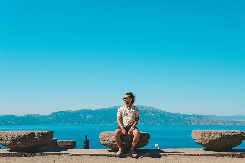 a person sitting on a bench