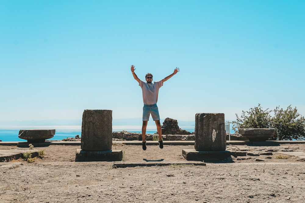 a person jumping in the air