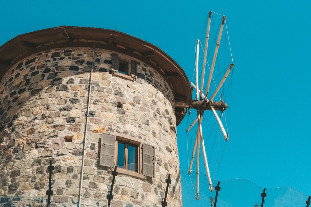 a stone building with a tower