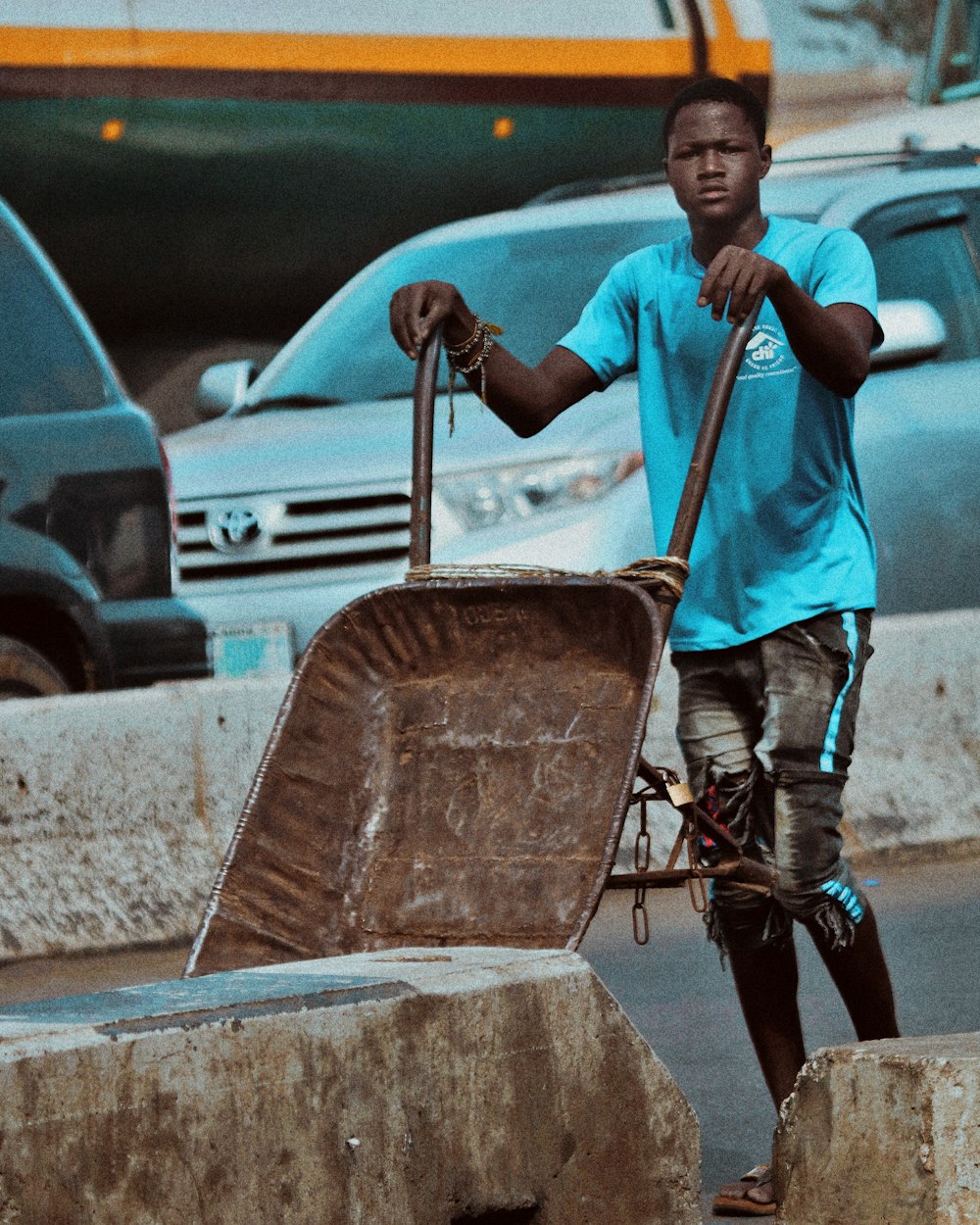 a man carrying a suitcase