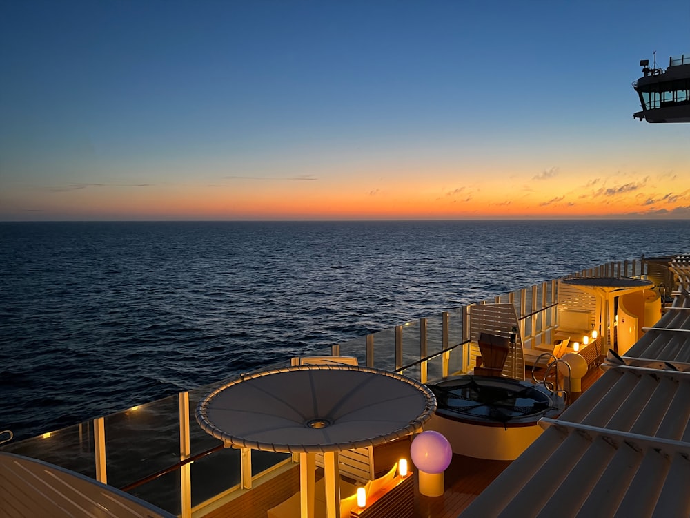 a deck overlooking the ocean