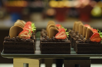a group of chocolate desserts