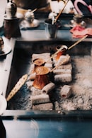 a group of objects on a counter
