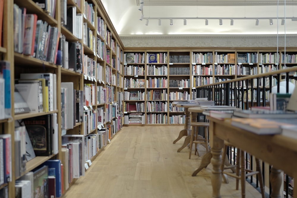 a library with many books on shelves
