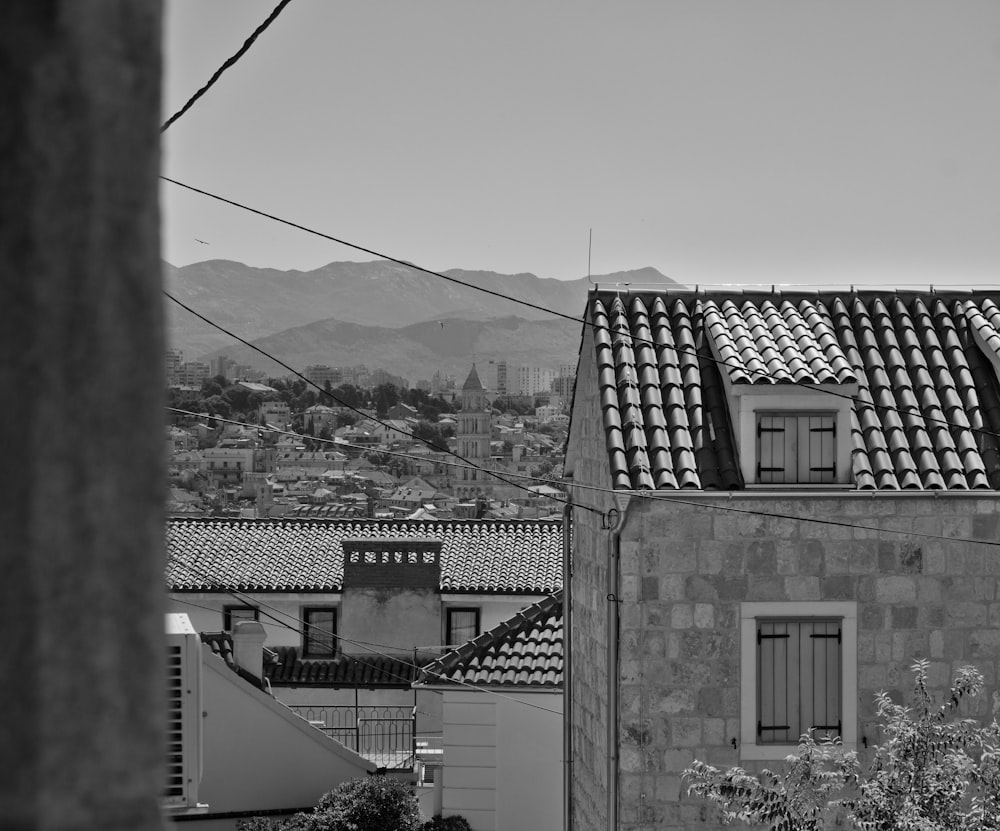 a view of a city from a window of a building