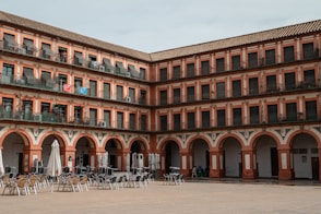 Córdoba with tables and chairs outside
