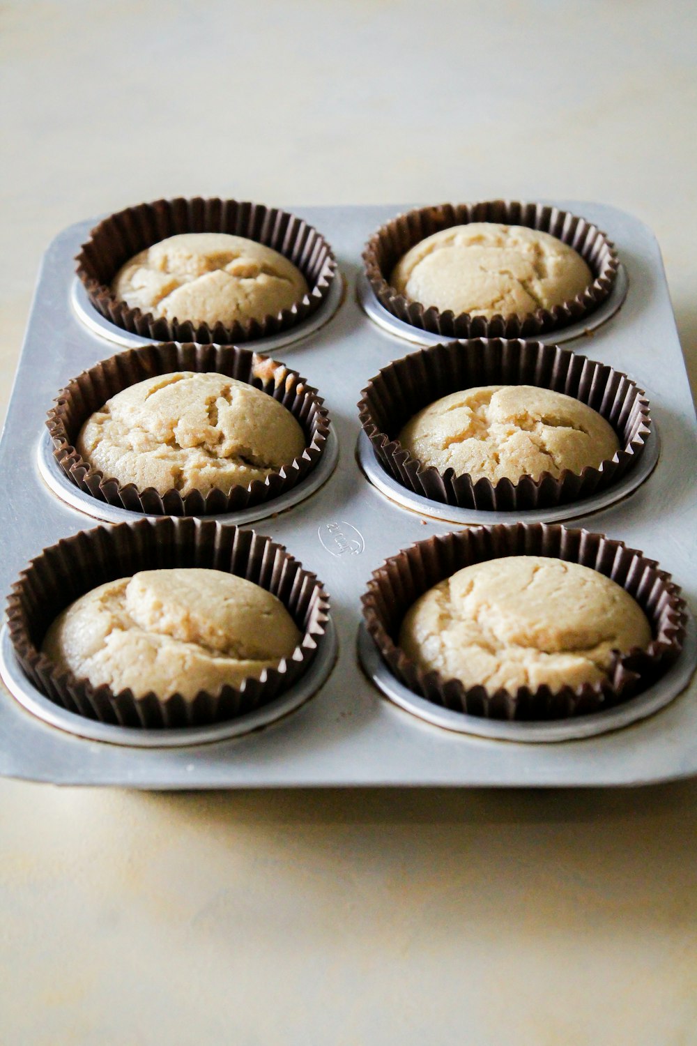 a group of cupcakes on a tray