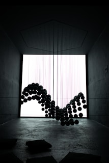 a group of balls in a room