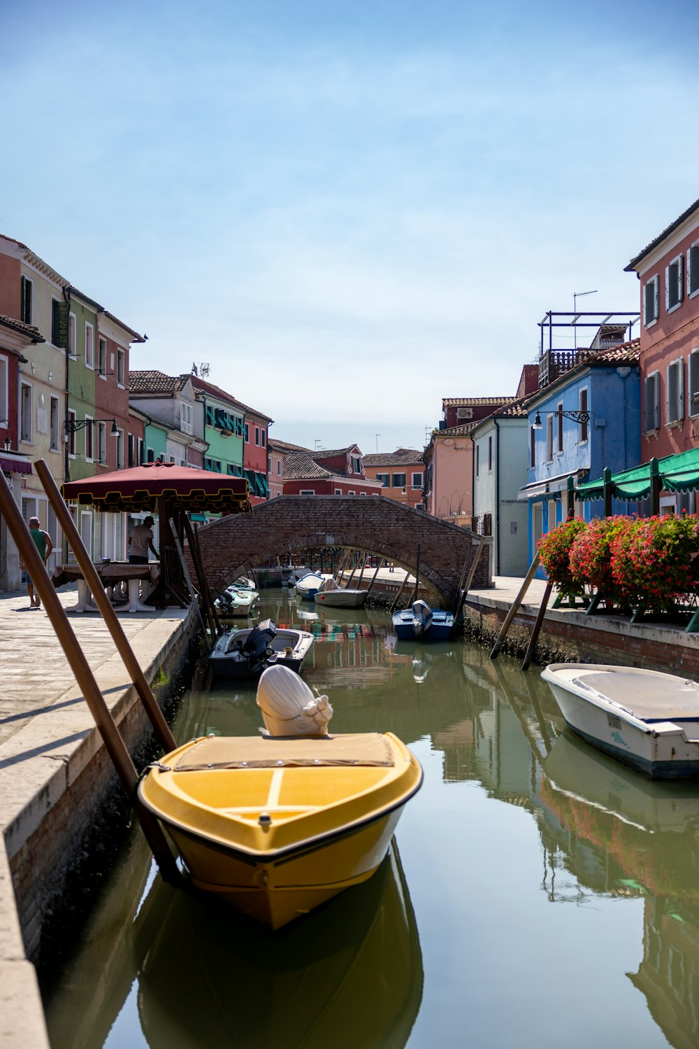 a boat in a canal