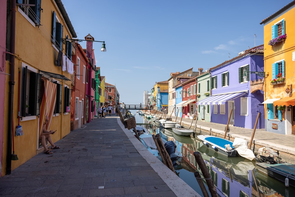 a canal with boats in it