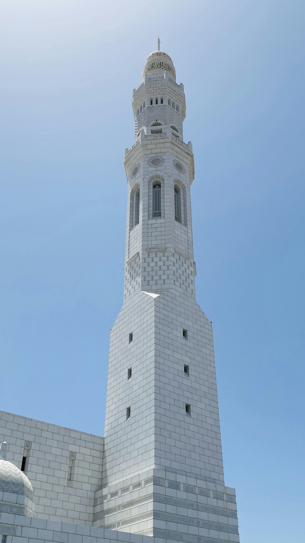 a tall white tower