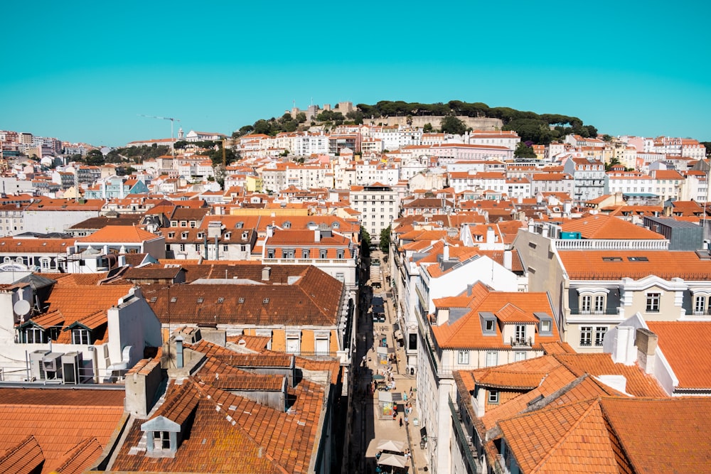 a city with many rooftops