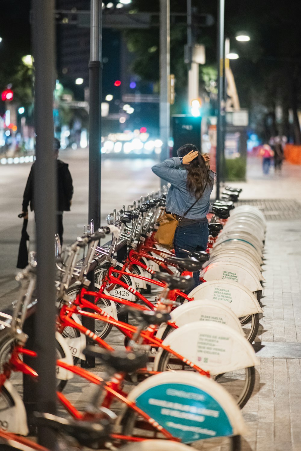 a person sitting on a bicycle