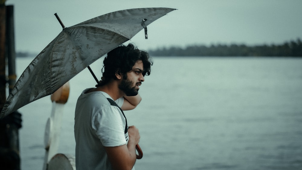 a man holding an umbrella