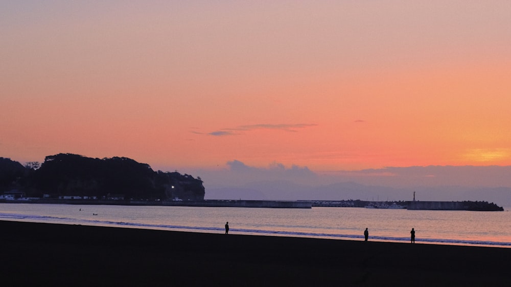 people walking on a beach