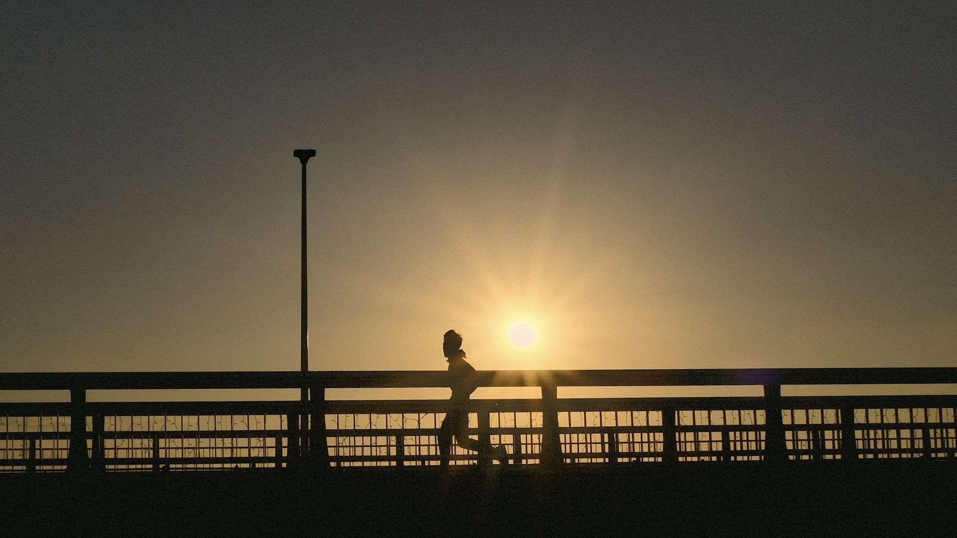 a person standing on a bridge