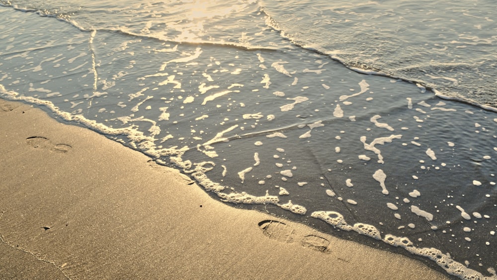 a beach with waves