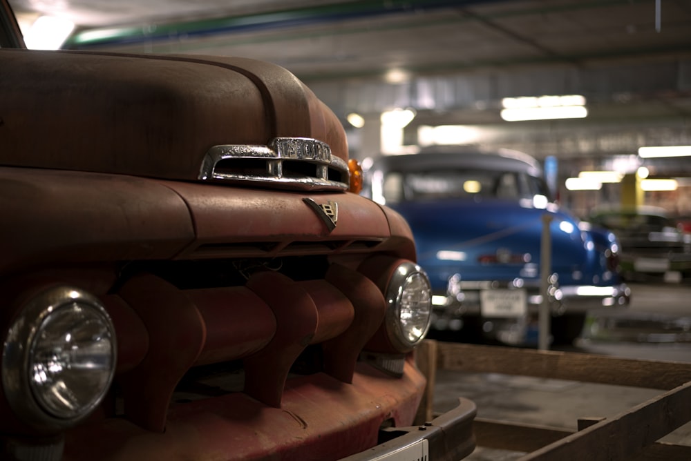 a car parked in a parking garage