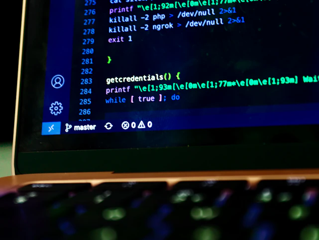 a computer screen with a blue background