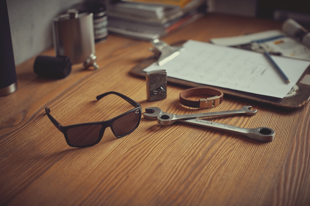 a pair of glasses on a table