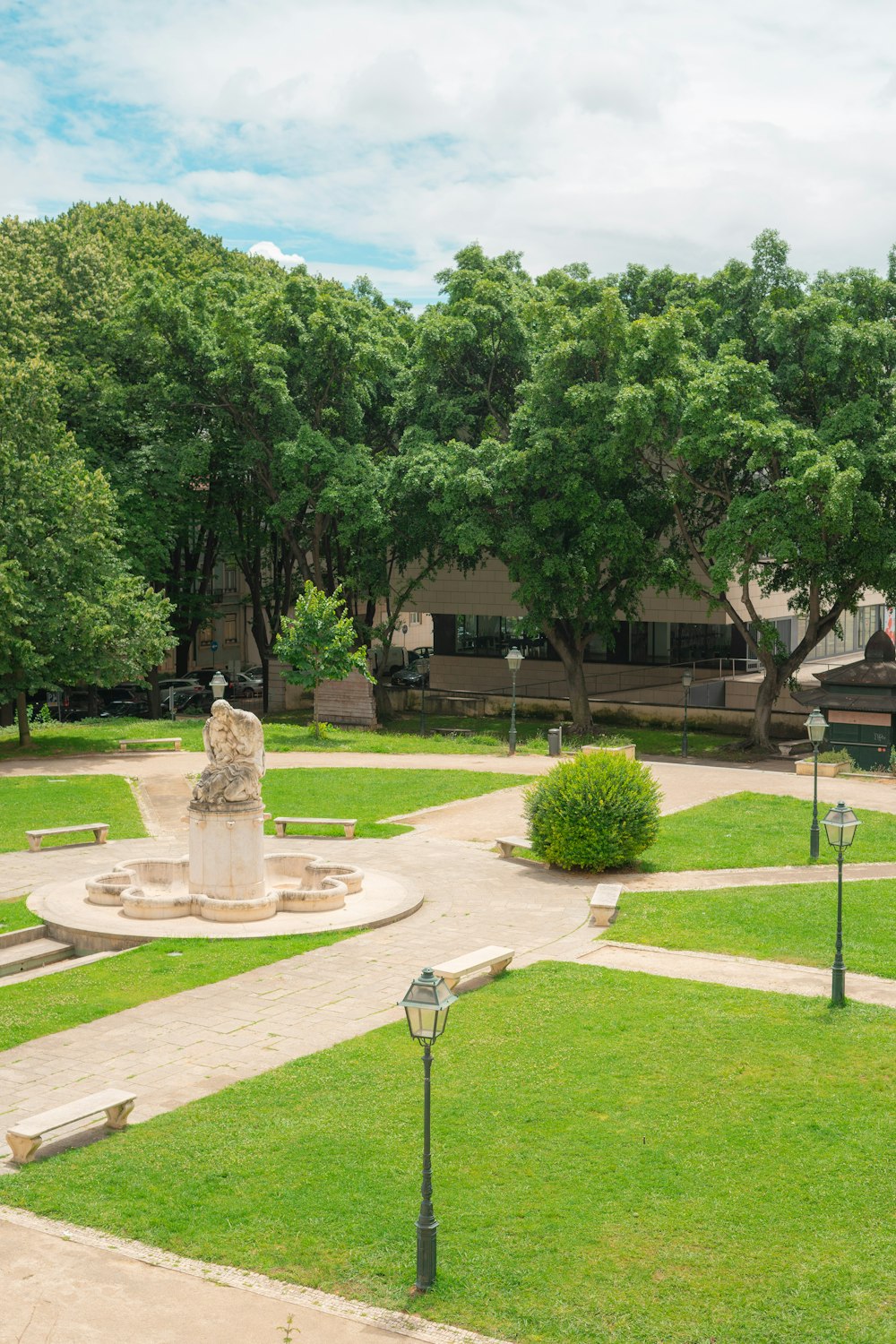 a statue in a park