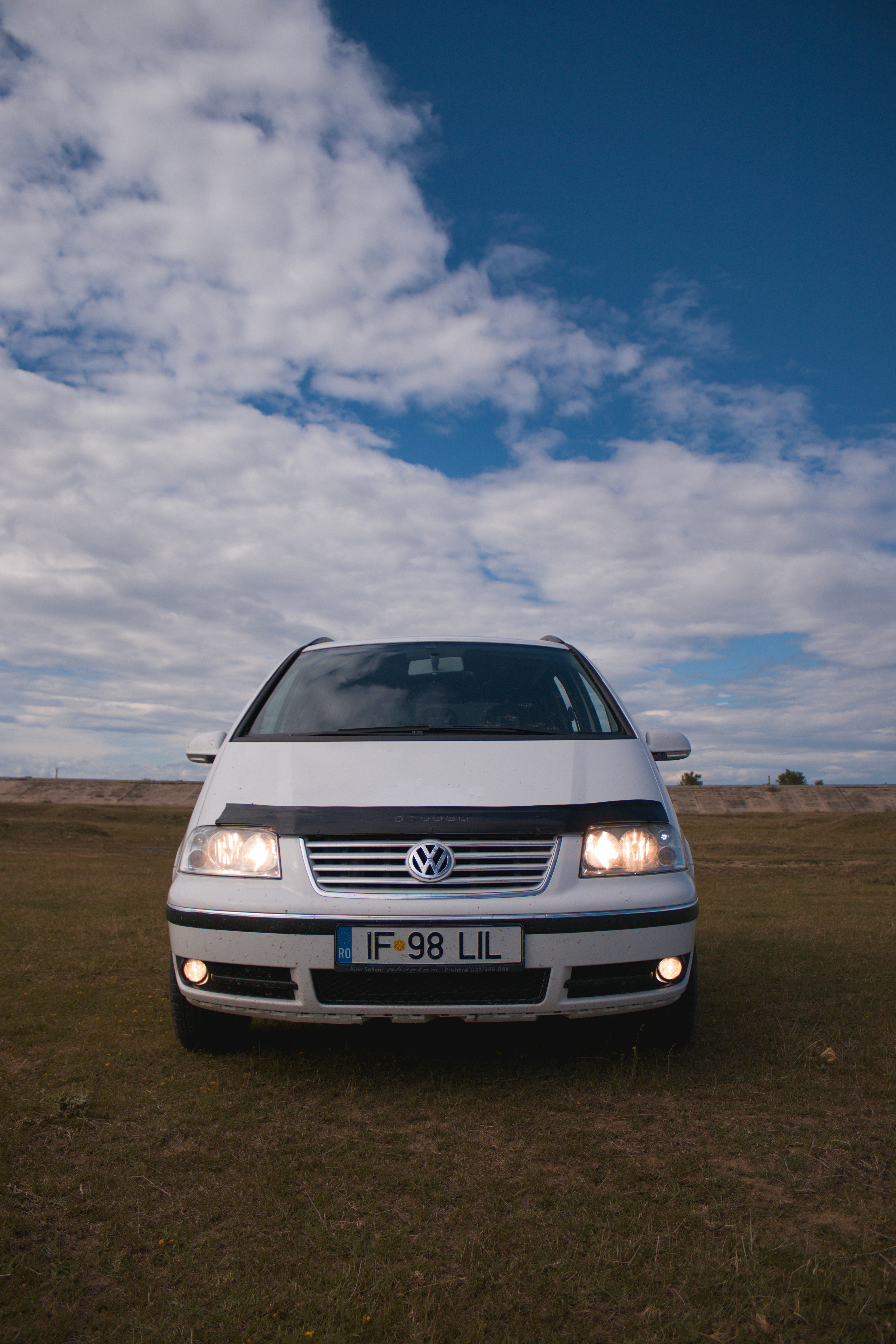 a car parked in a field