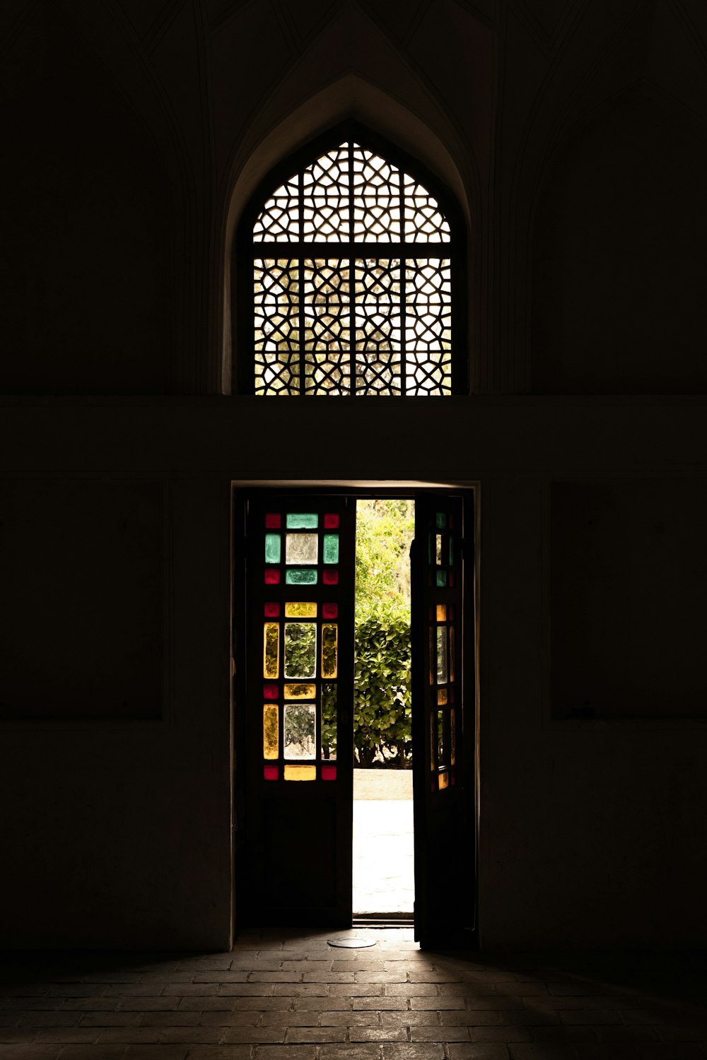 a doorway with a window