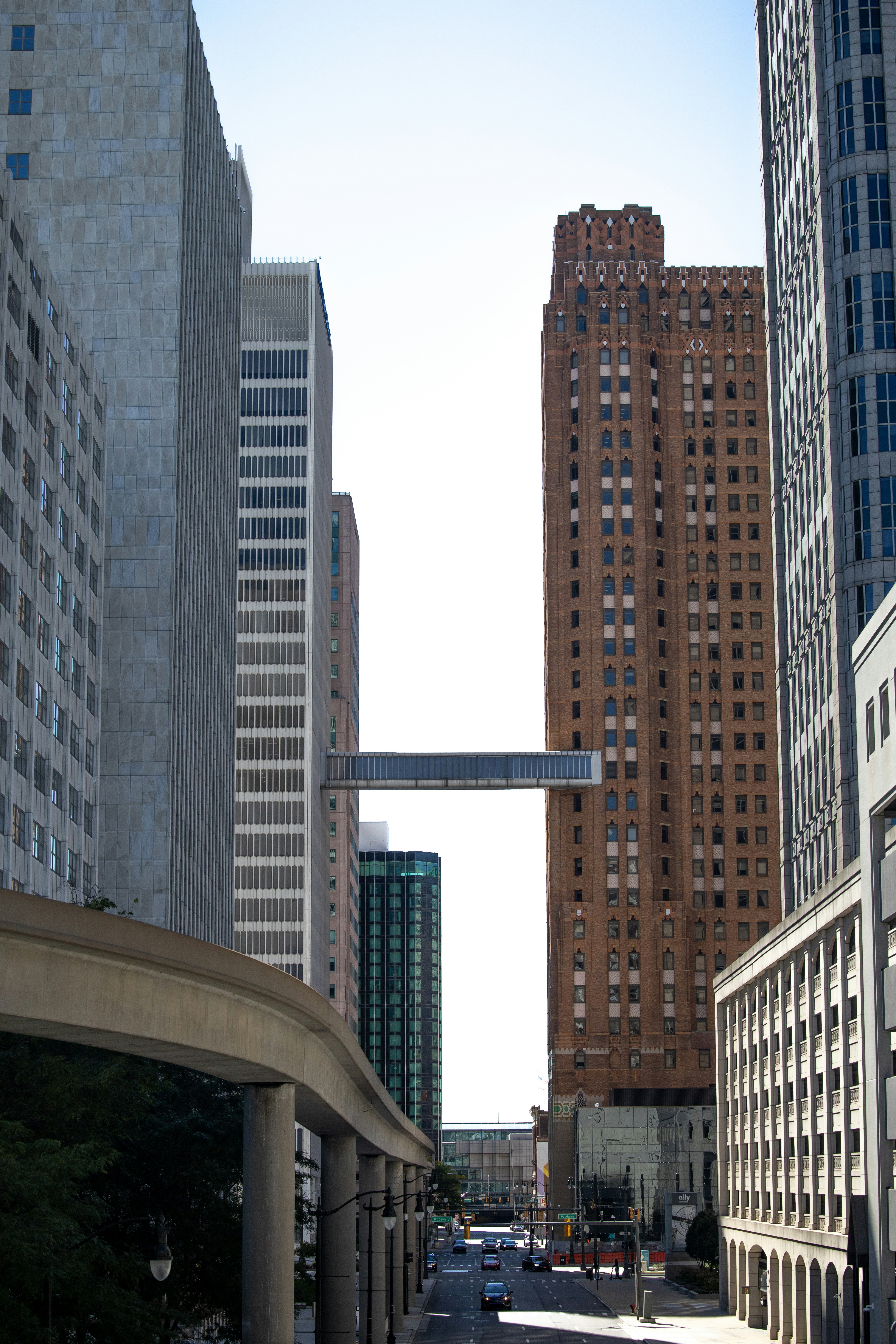 a street with tall buildings