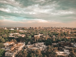 A scenic view of Chandigarh’s skyline highlighting residential and commercial buildings.
