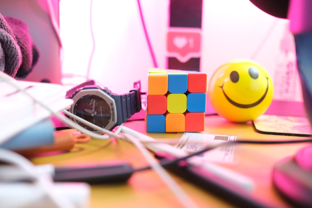 a group of toys on a table