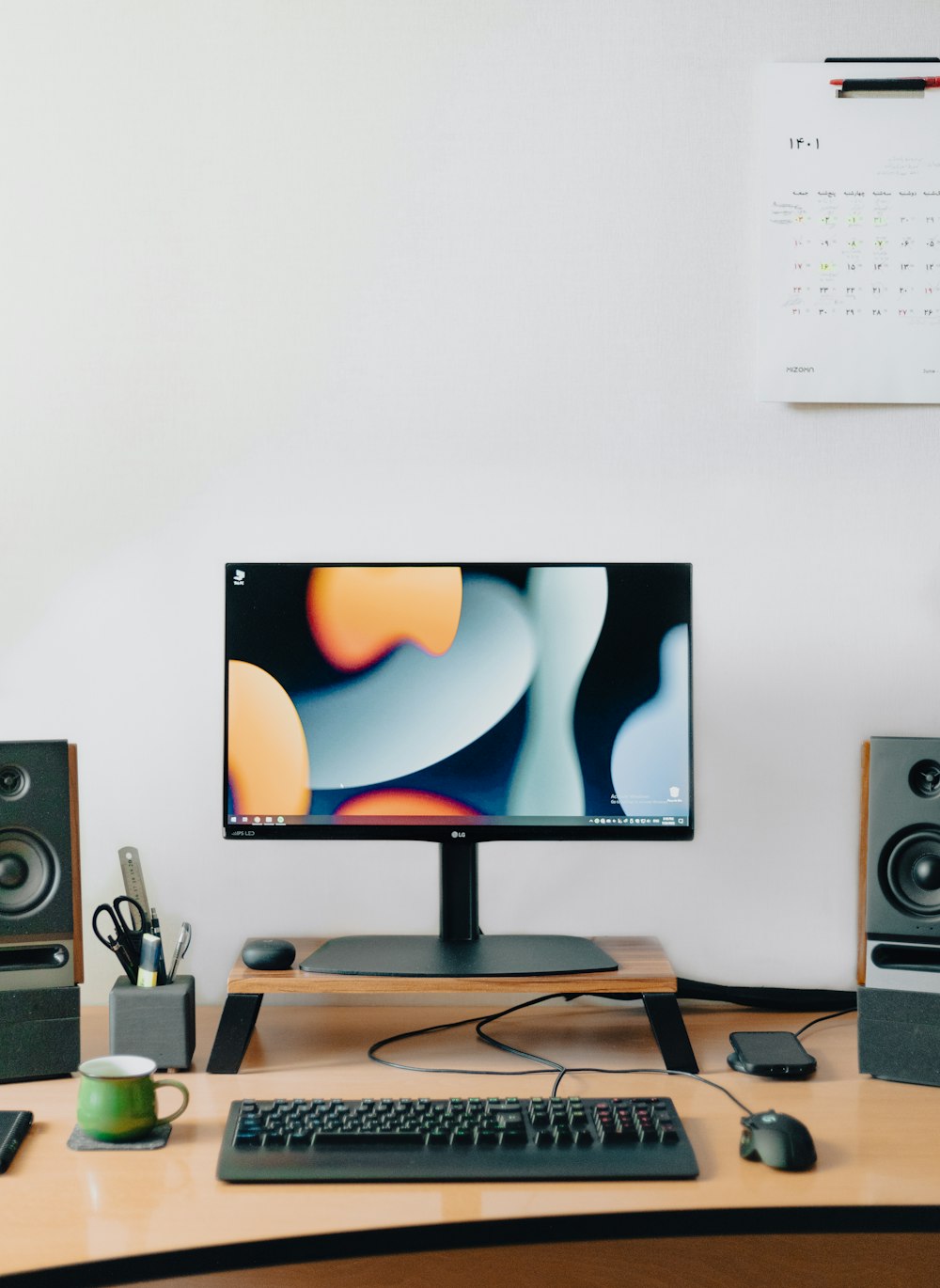 a computer on a desk