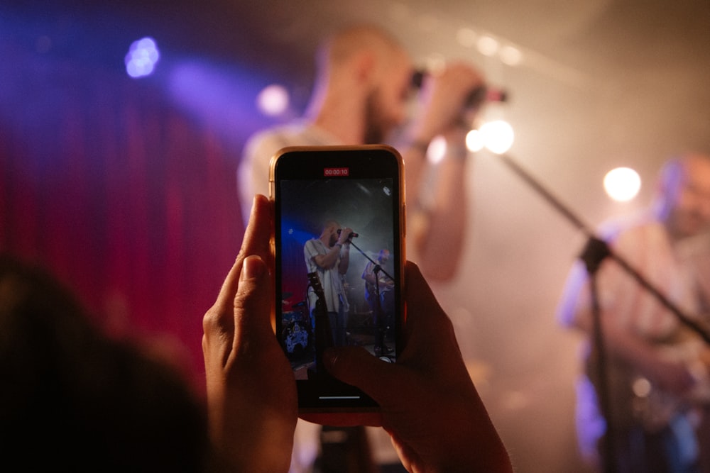 a person holding a cell phone