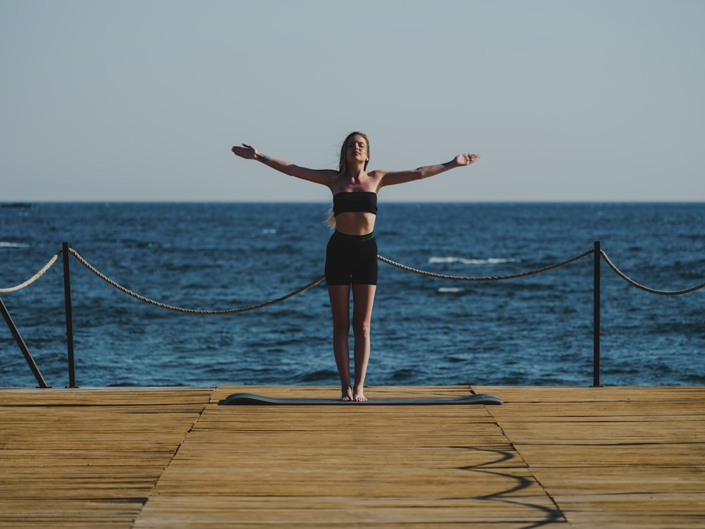 a person standing on a dock