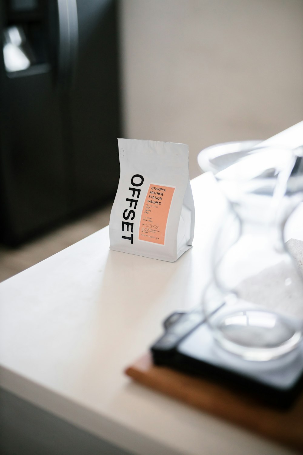 a white bag on a table