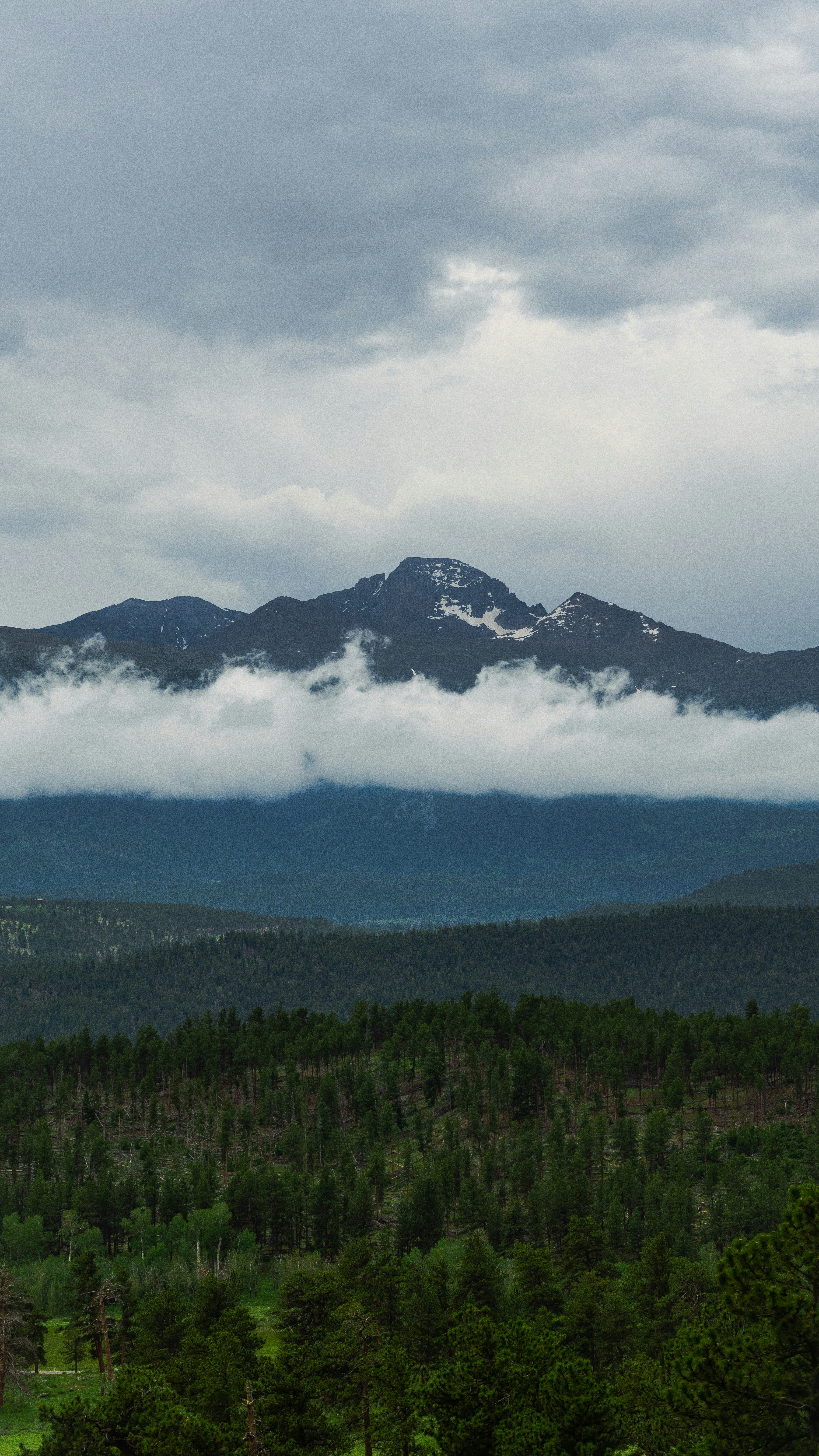 眼下に雲がある山