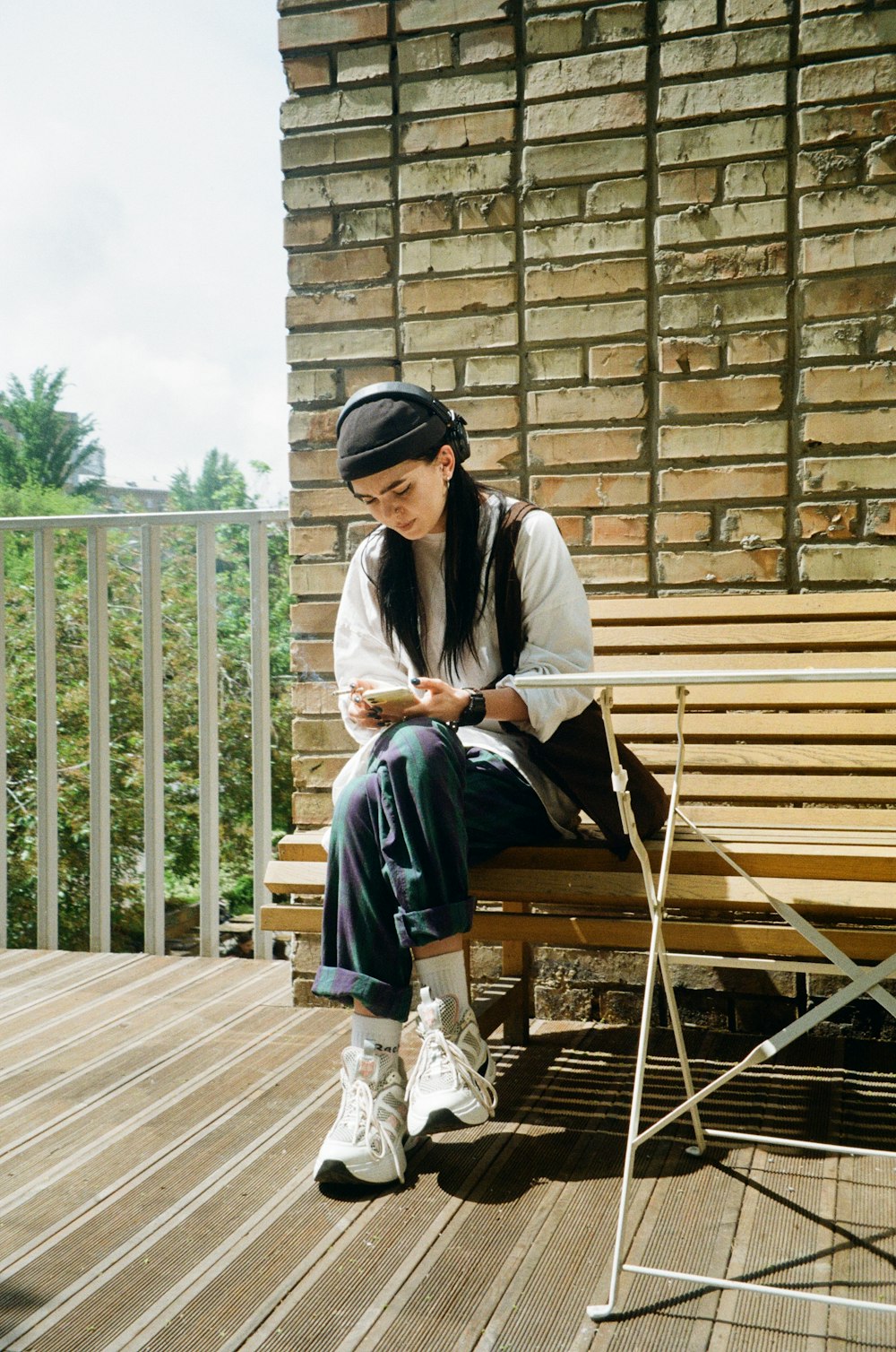 a man sitting on a bench