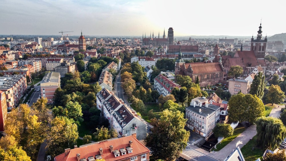 a city with many buildings