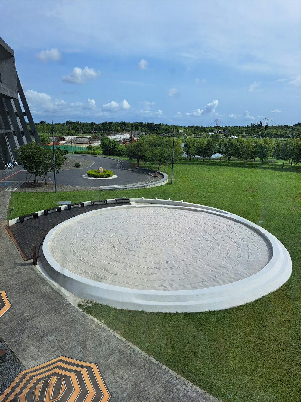 a circular park with a circular hole