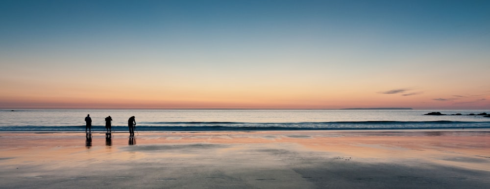 people walking on a beach