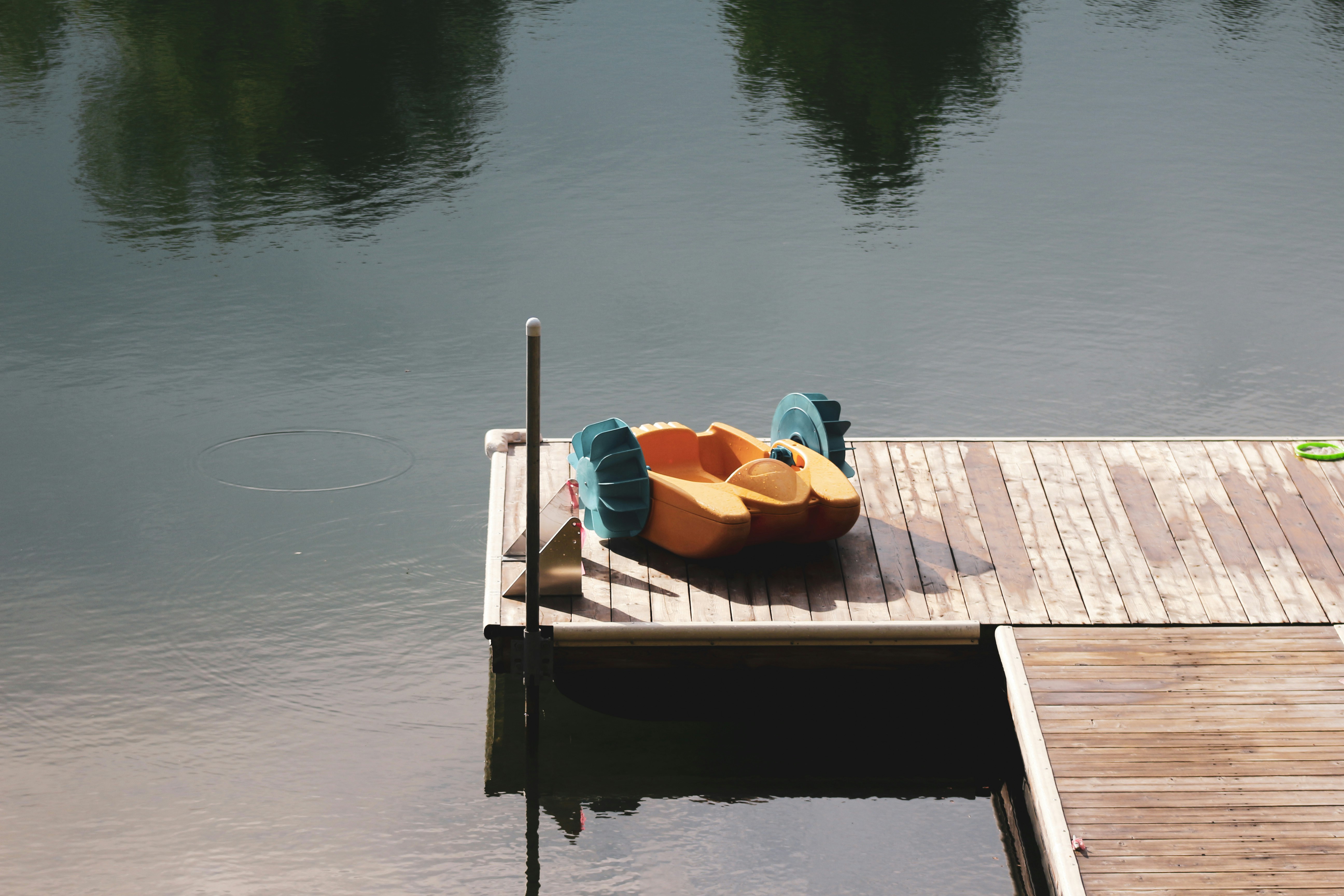 a boat with a basket on it