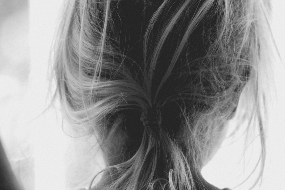 a close up of a woman's hair