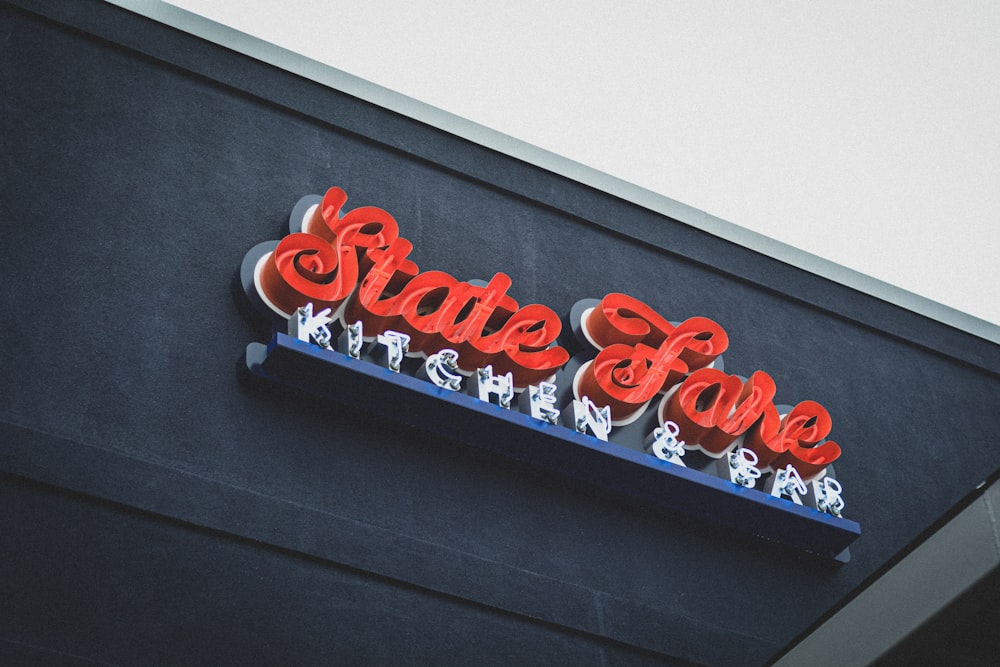 a black and red sign