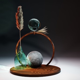 a vase with a plant in it