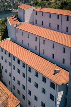 a building with a red roof