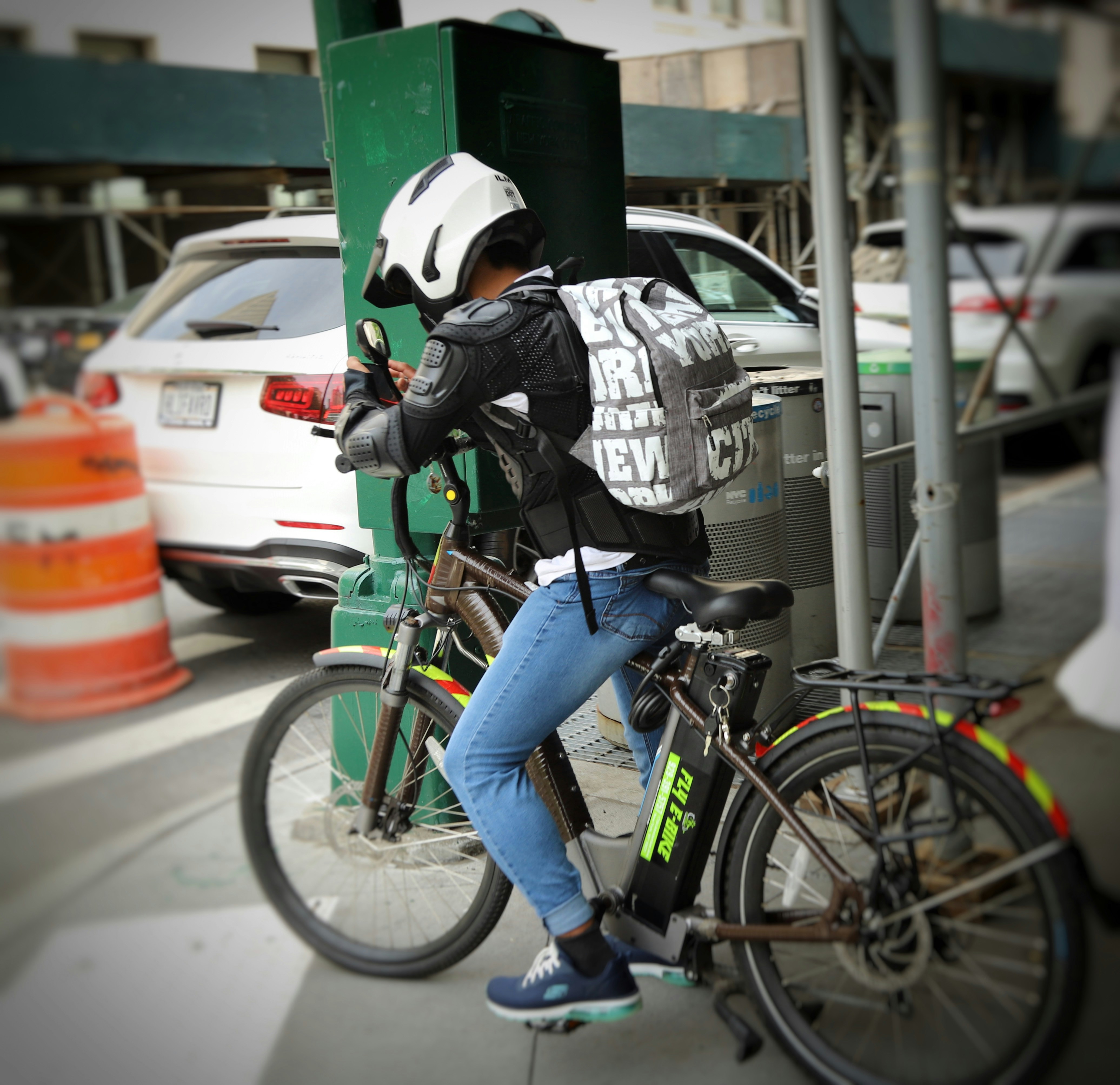 a person riding a bicycle