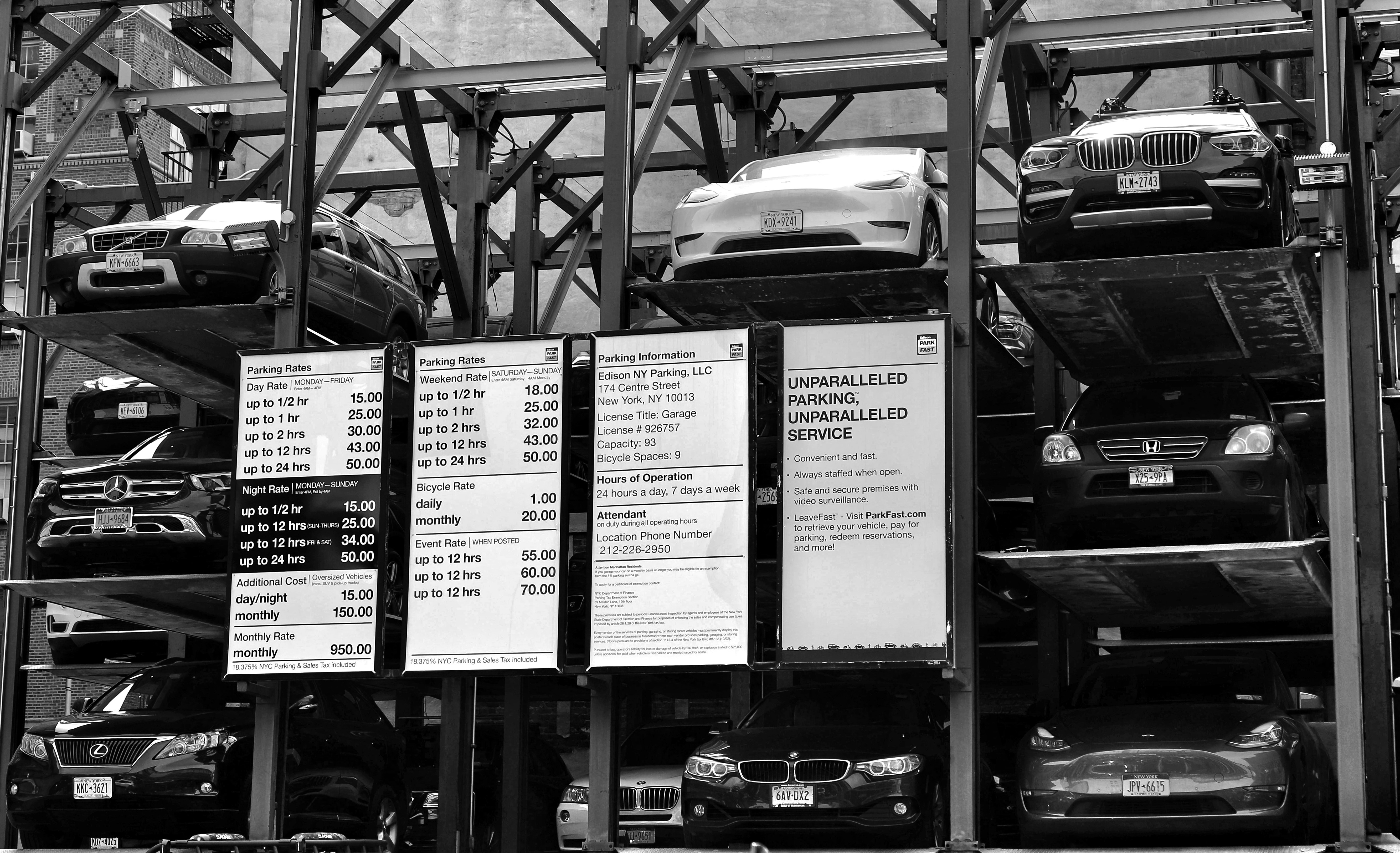 NYC parking garage interior